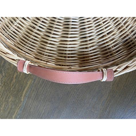 hermes tray wicker|hermes large braided wicker tray.